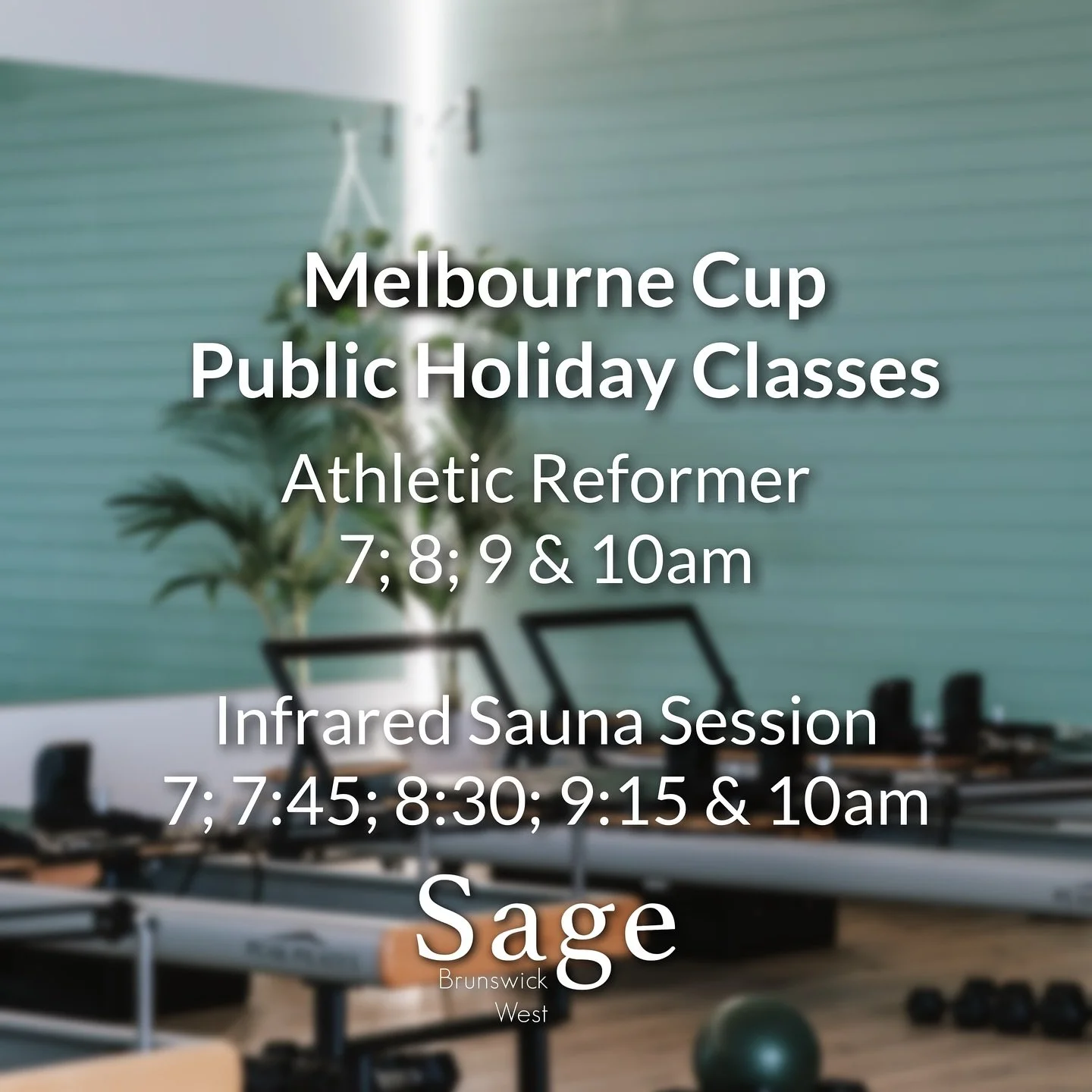 Join us for Athletic on the #MelbourneCup public holiday - Ava will be teaching 4 morning classes! Or if you feel like some recovery time book one of our 30 minute infrared sauna sessions 🔥

All four classes will be Athletic Reformer, no Beginner or
