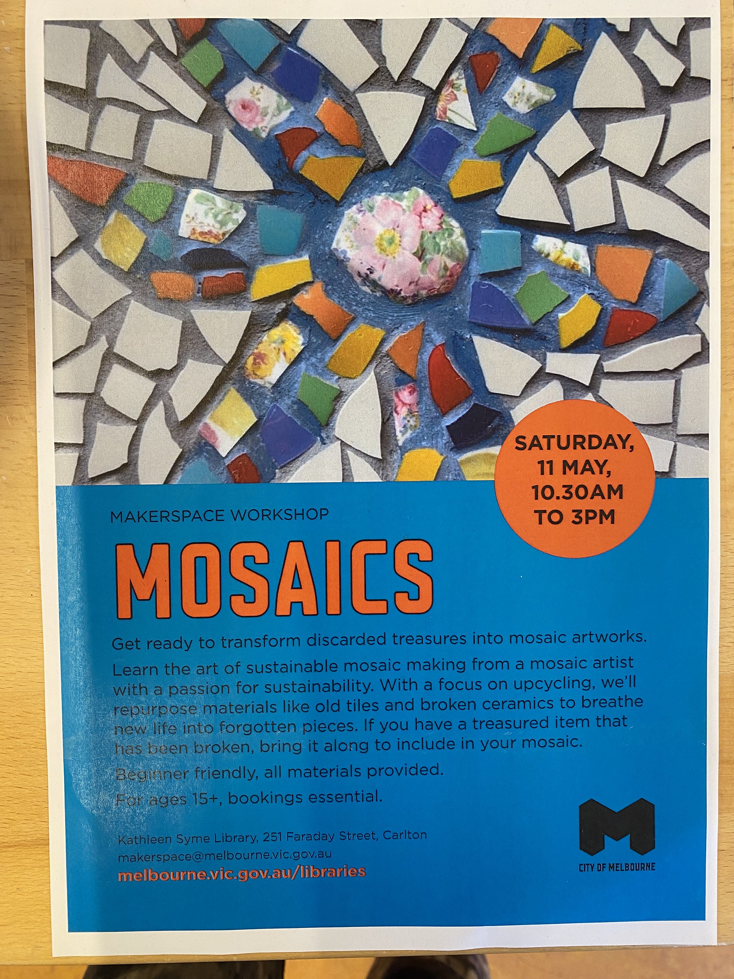 City of Melbourne Sustainable Mosaic Workshop&nbsp;
