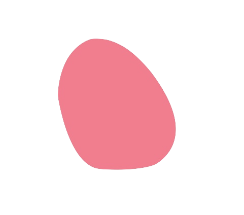 A pink, semi-oval shape on a black background.