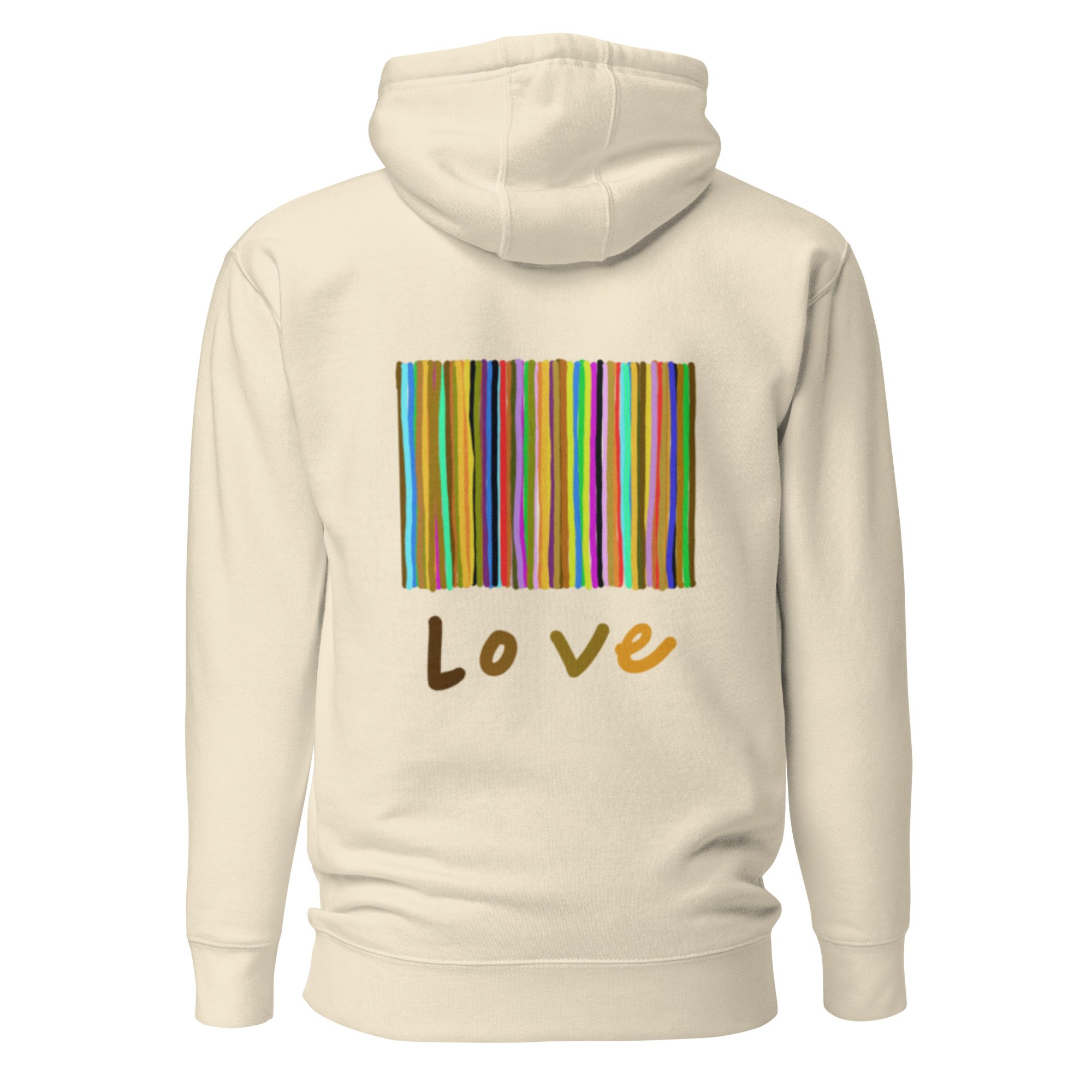 Design on back - "Love" unisex hoodie
