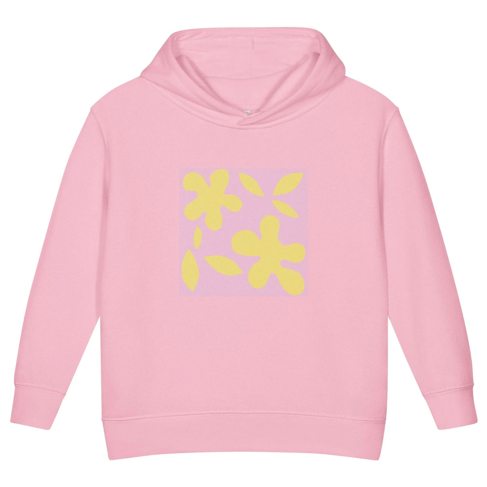 Pink and Yellow Flowers Toddler fleece pullover hoodie