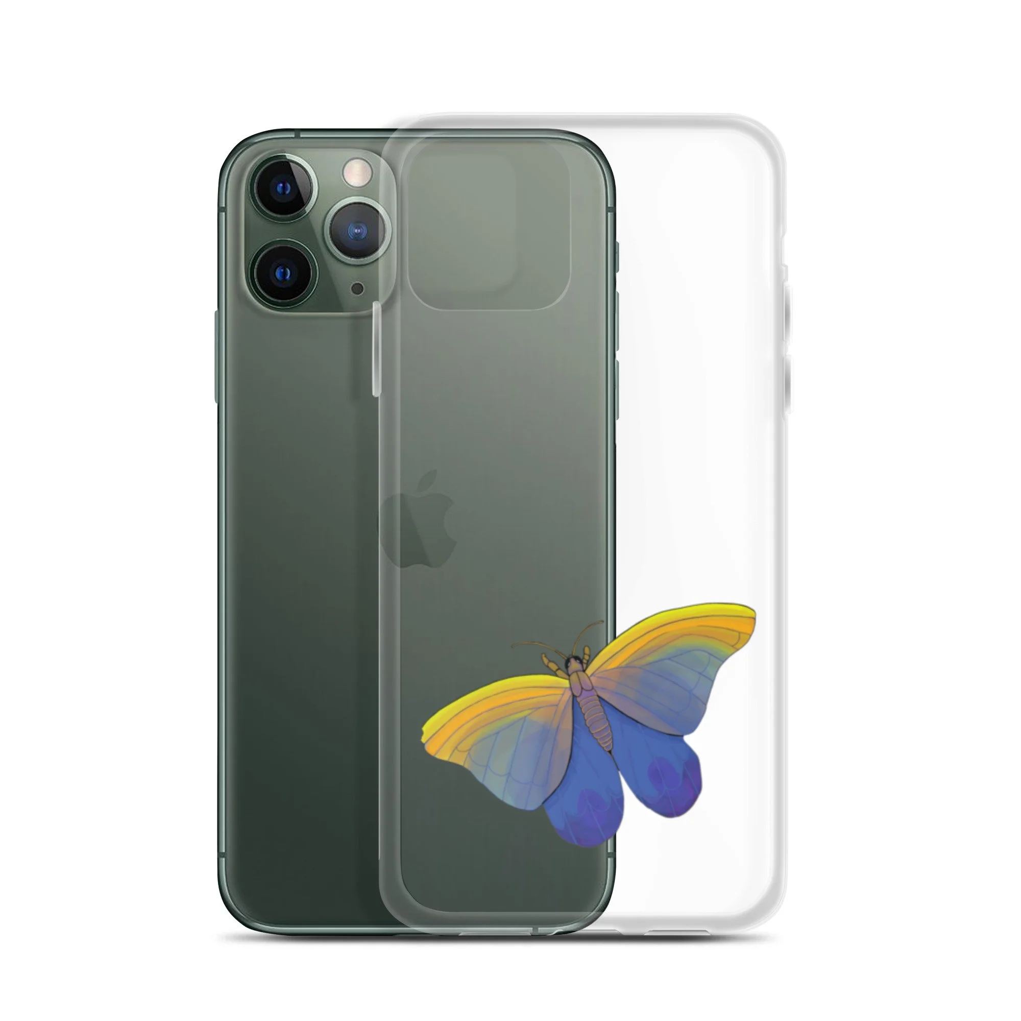 Blue butterfly clear case for iPhone®