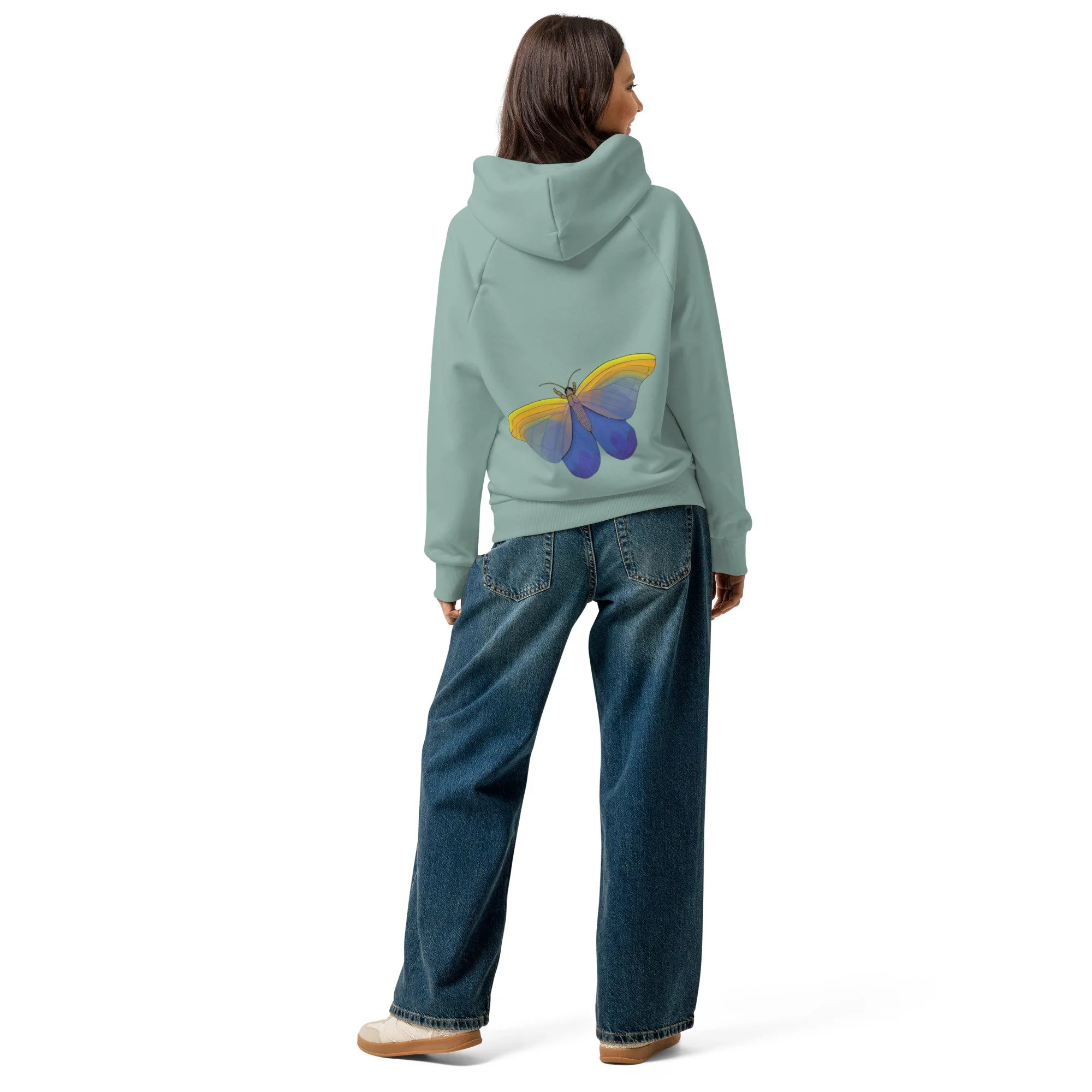 Design on back - Sage adult unisex super heavyweight hoodie