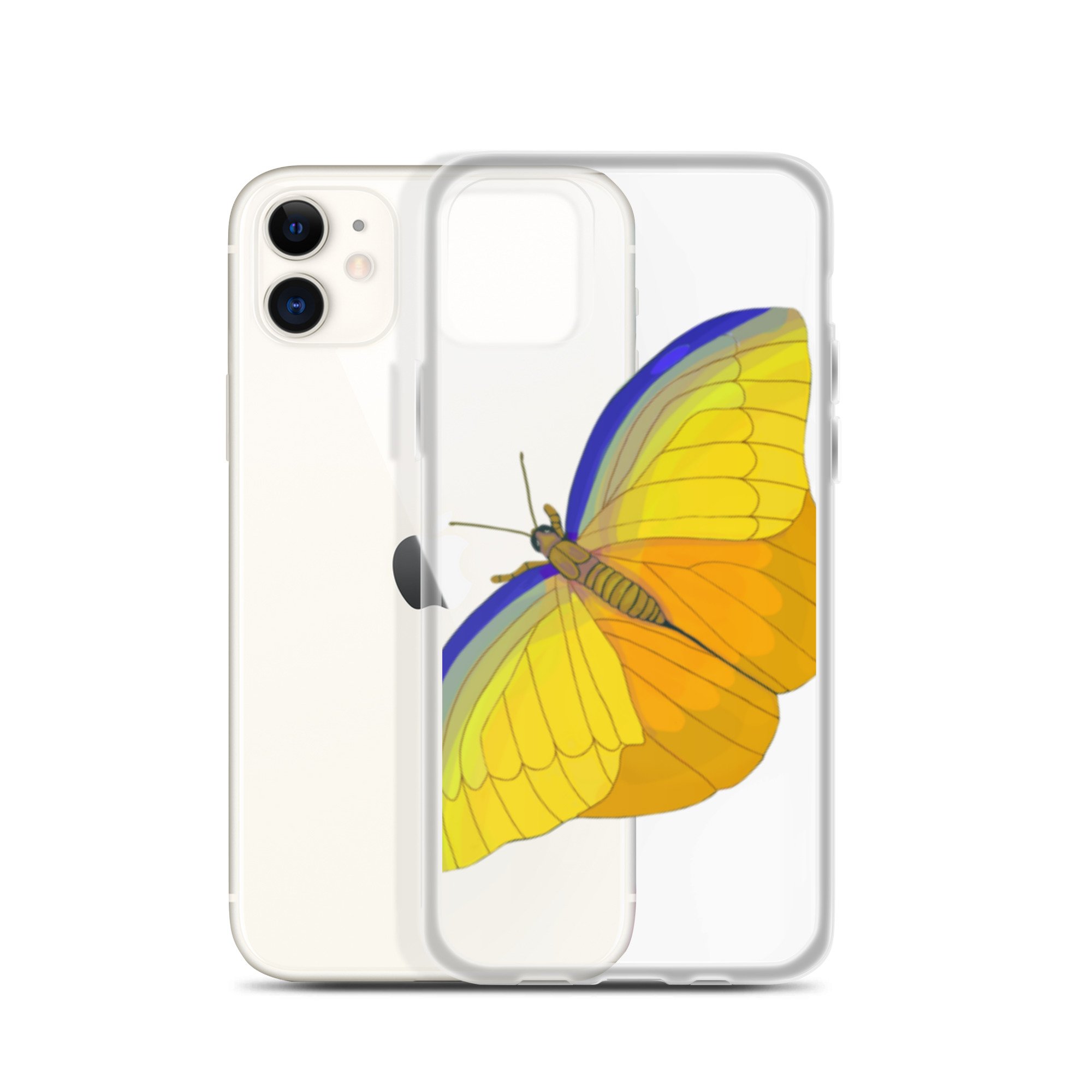 Yellow butterfly clear case for iPhone®