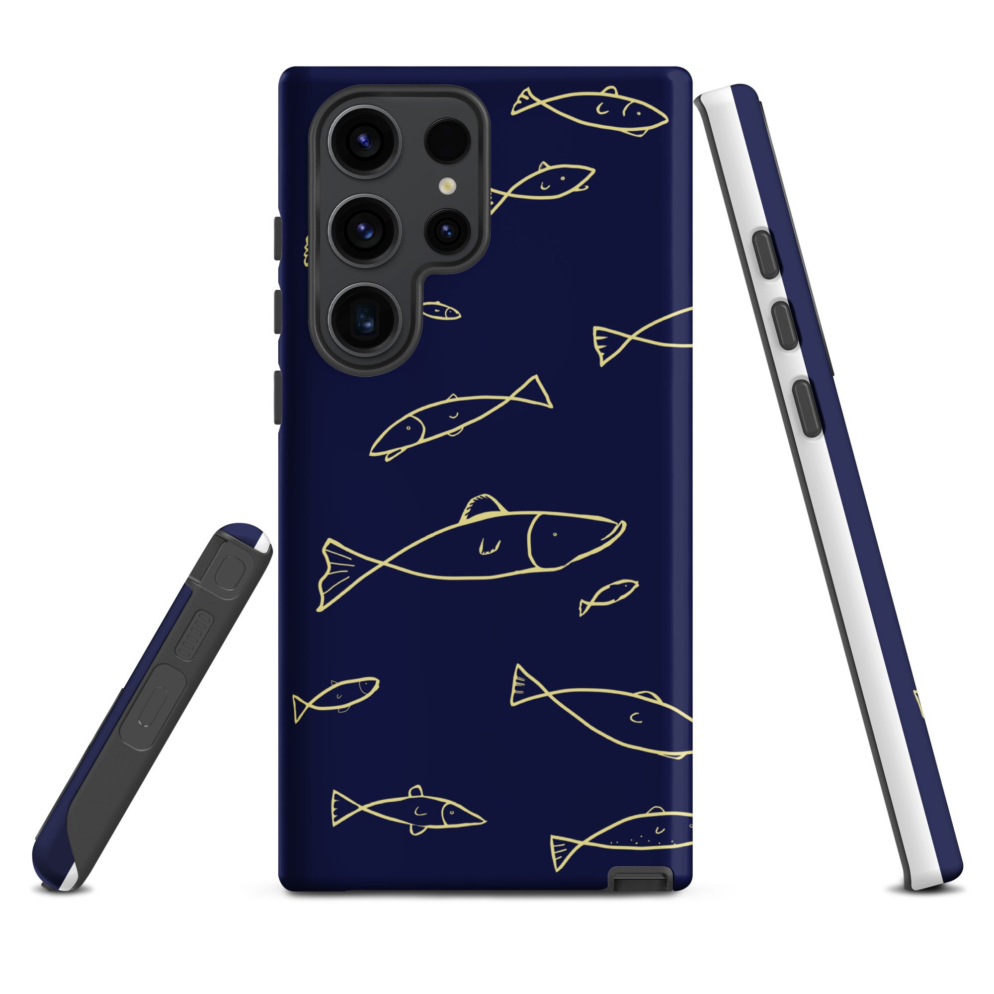 Navy fish tough case for Samsung®