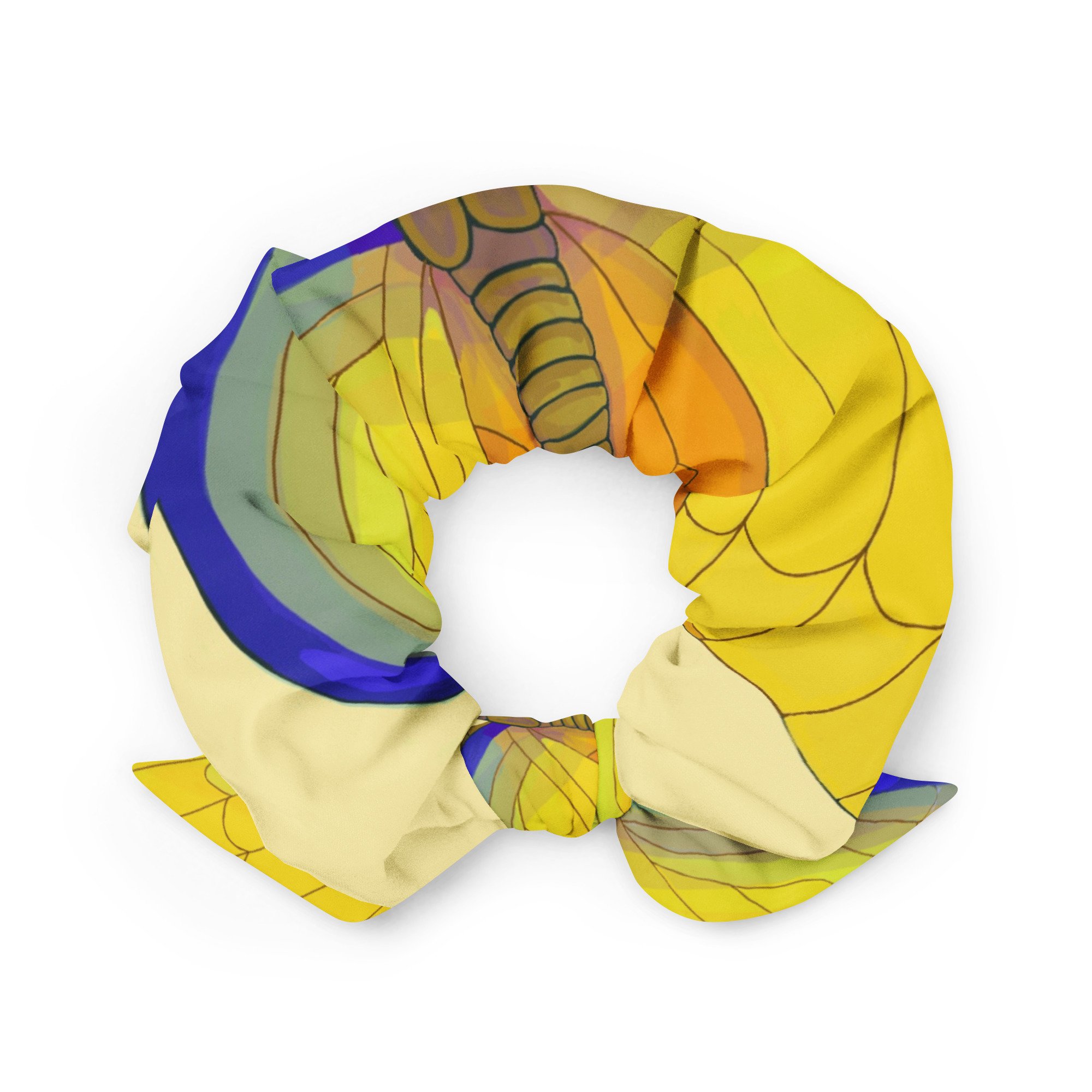 Yellow recycled scrunchie