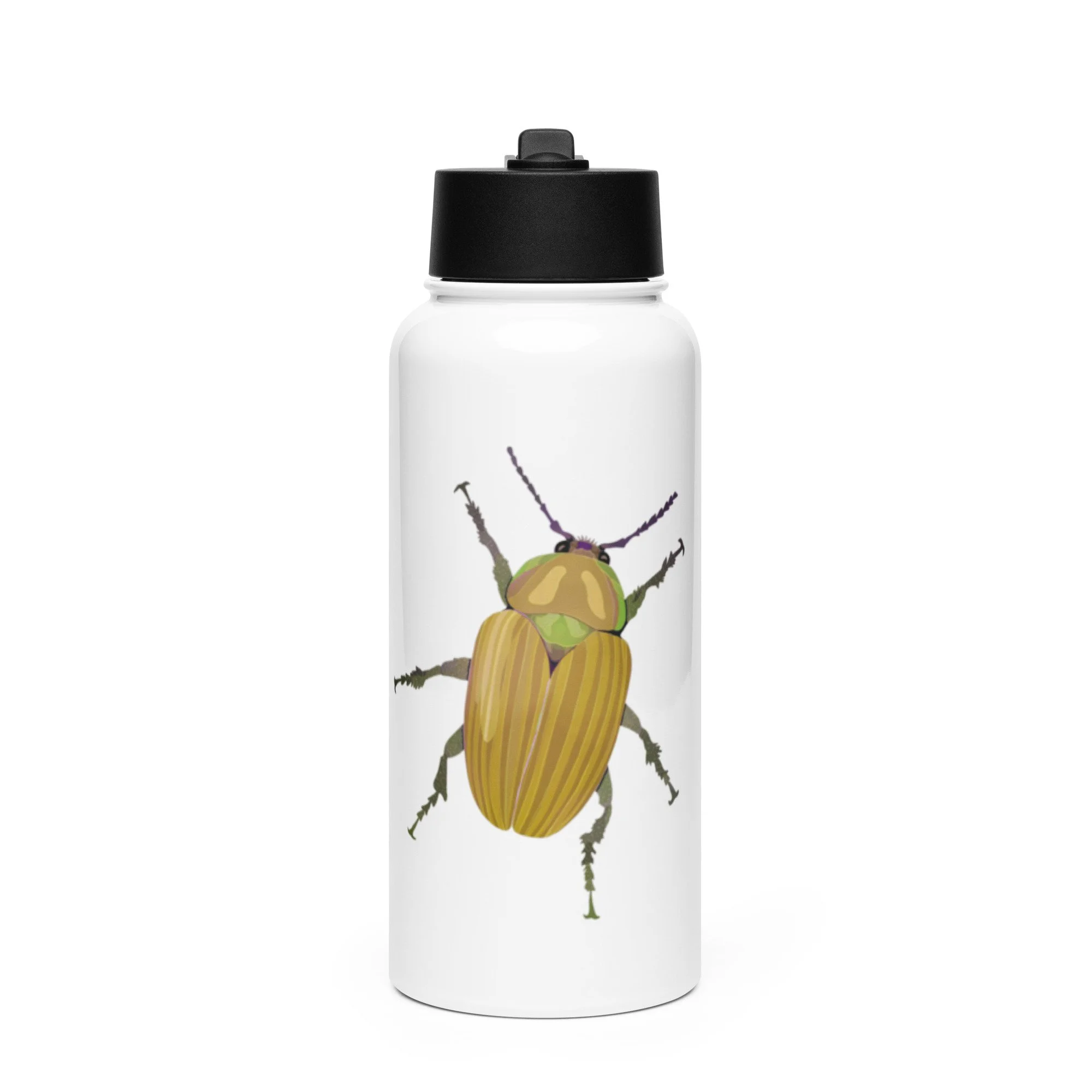 Entomologist stainless steel water bottle with a straw lid
