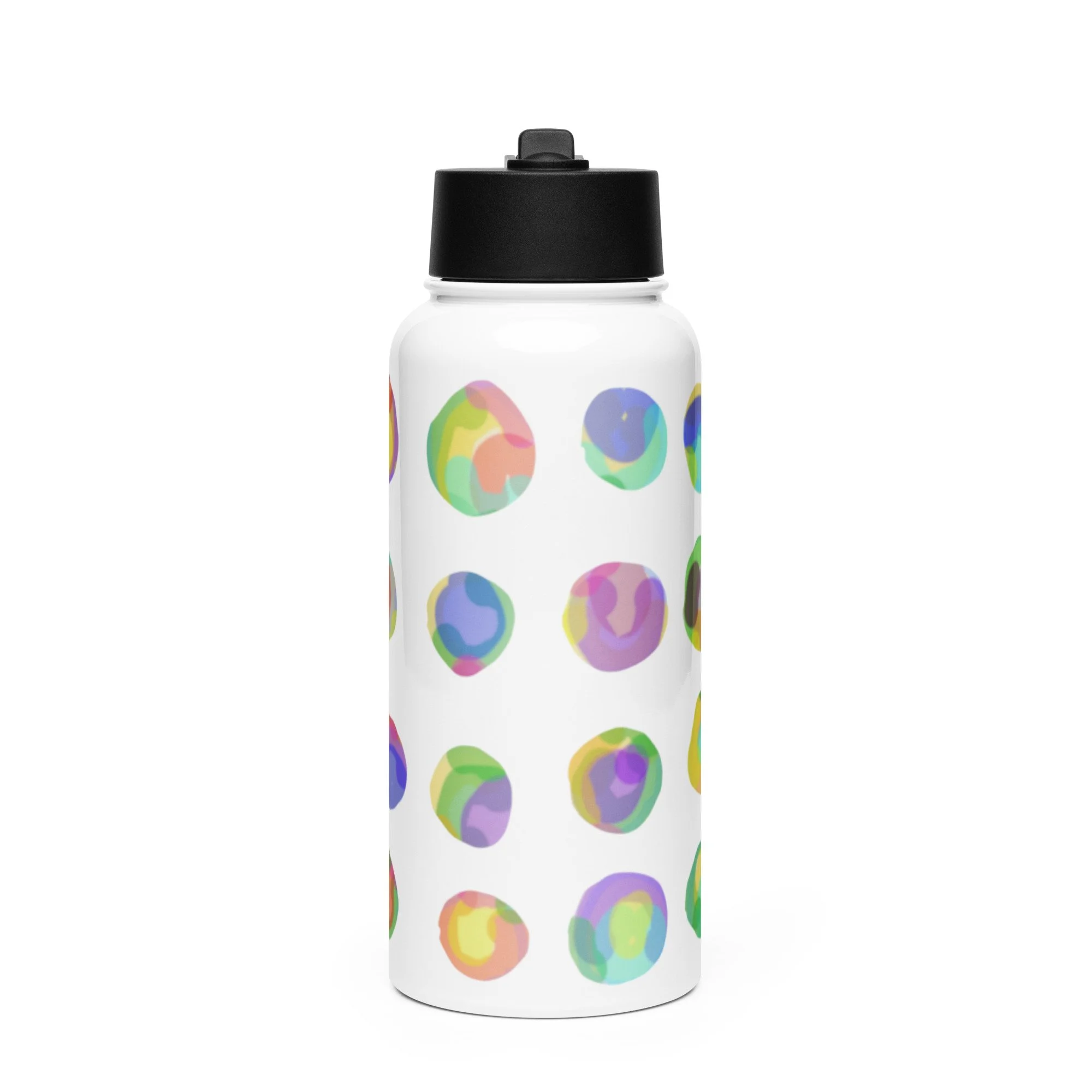 Marbles stainless steel water bottle with a straw lid