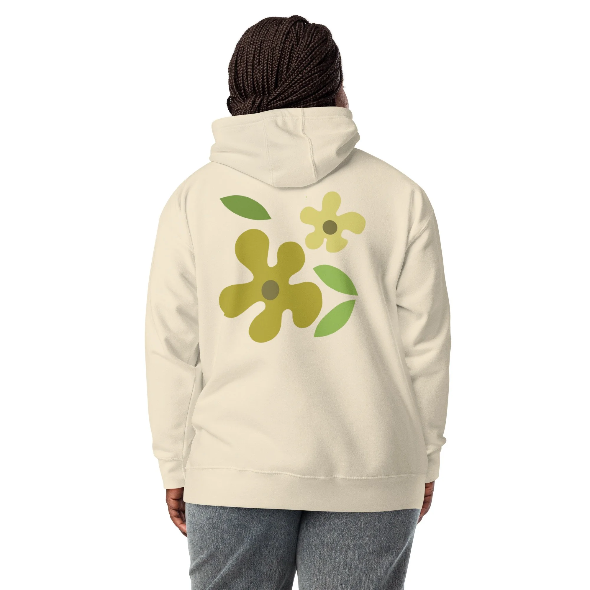 Design on back - camo flower unisex hoodie