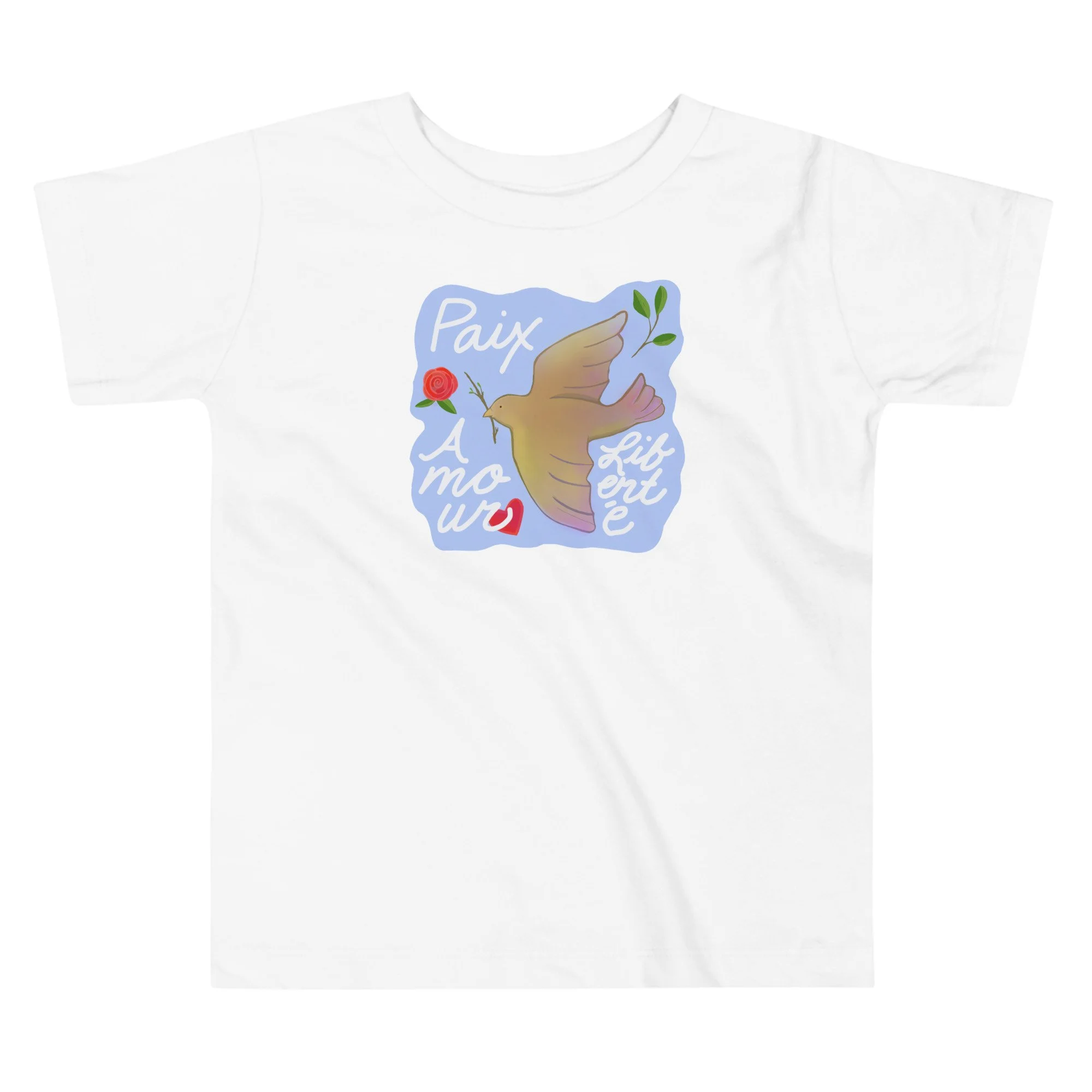 Peace love freedom toddler short sleeve tee