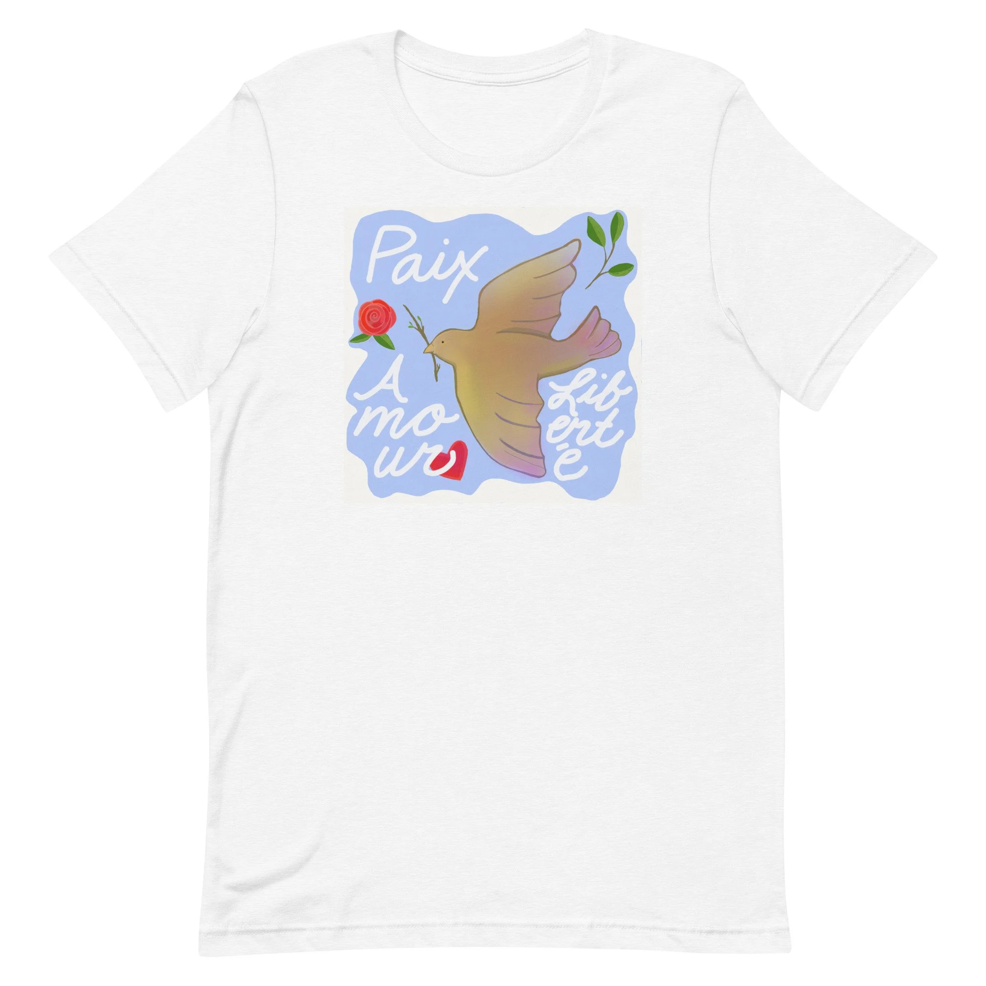 Peace love freedom unisex adult tee