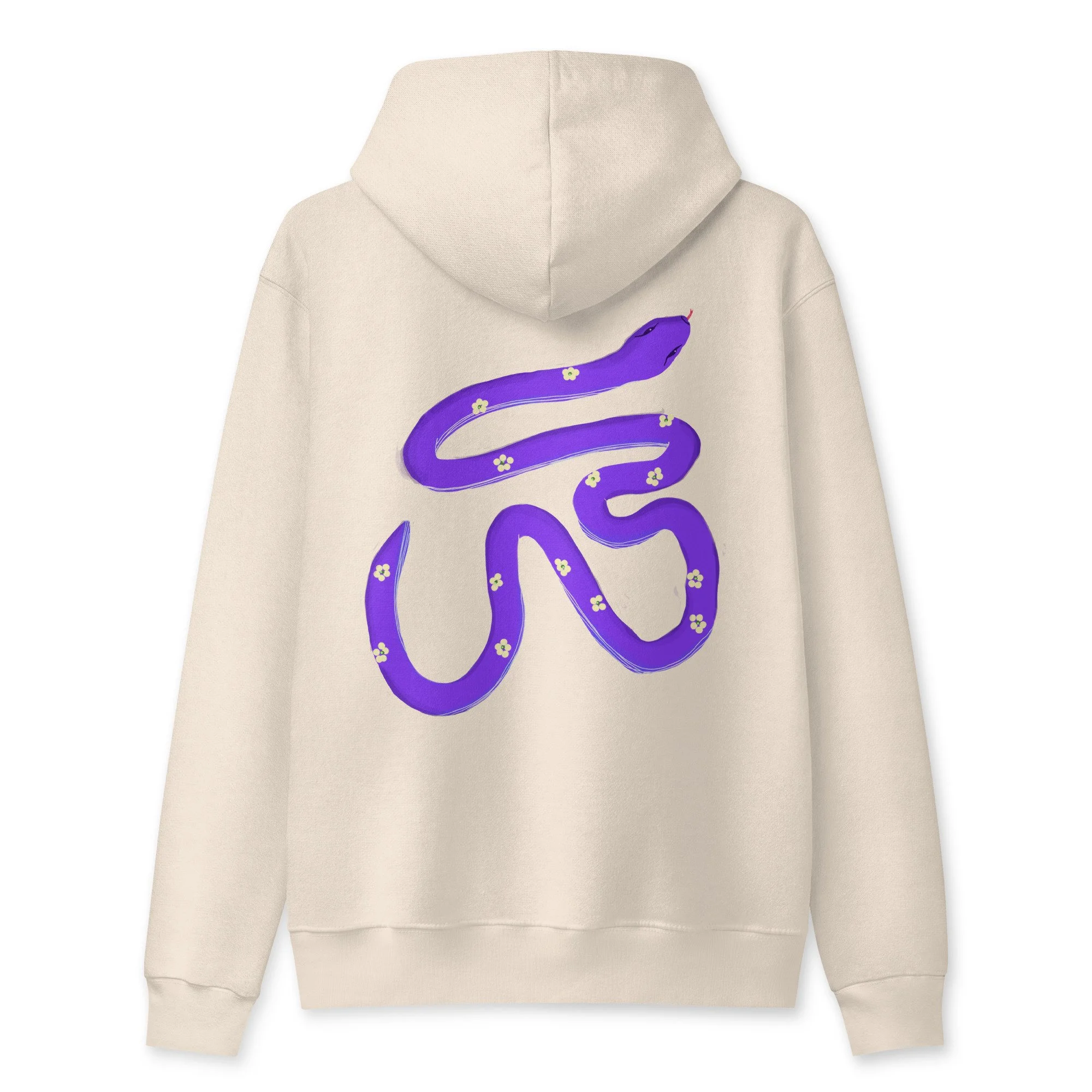 Design on back - Beauty the Snake unisex full zip hoodie