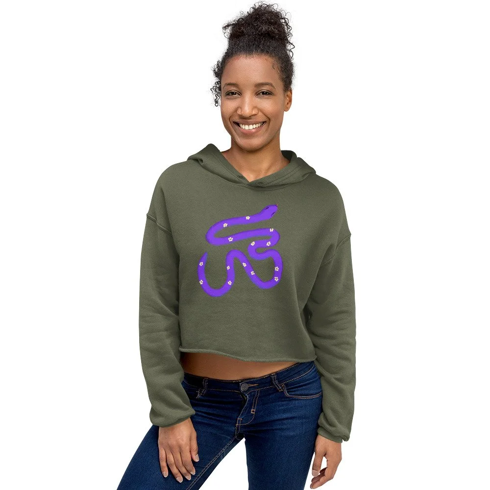 Beauty the Snake women's size crop hoodie