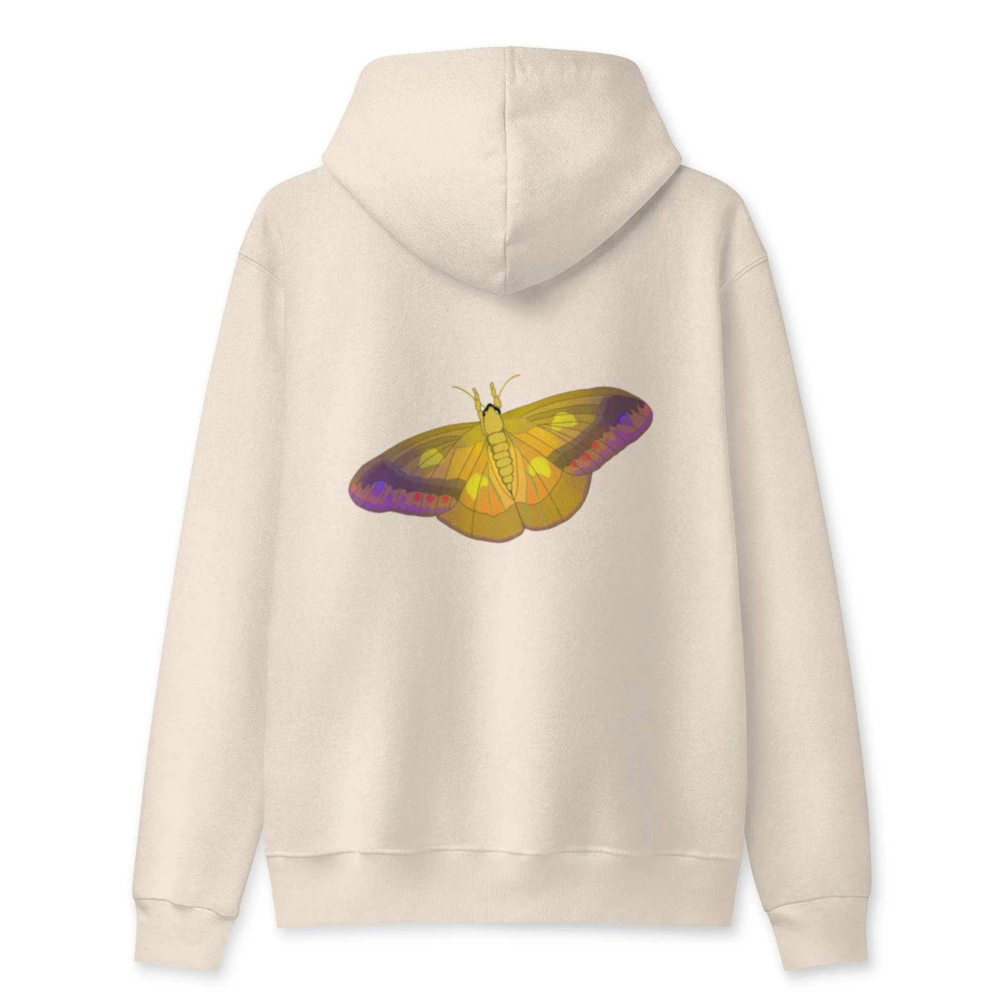 Design on back - Purple butterfly unisex full zip hoodie