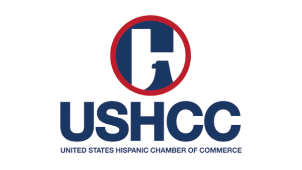 Logo of the United States Hispanic Chamber of Commerce, featuring a circular emblem with a stylized building and the abbreviation 'USHCC' beneath it.
