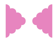 Magnet PR's icon of pink cloud-shaped objects face each other against a white background.