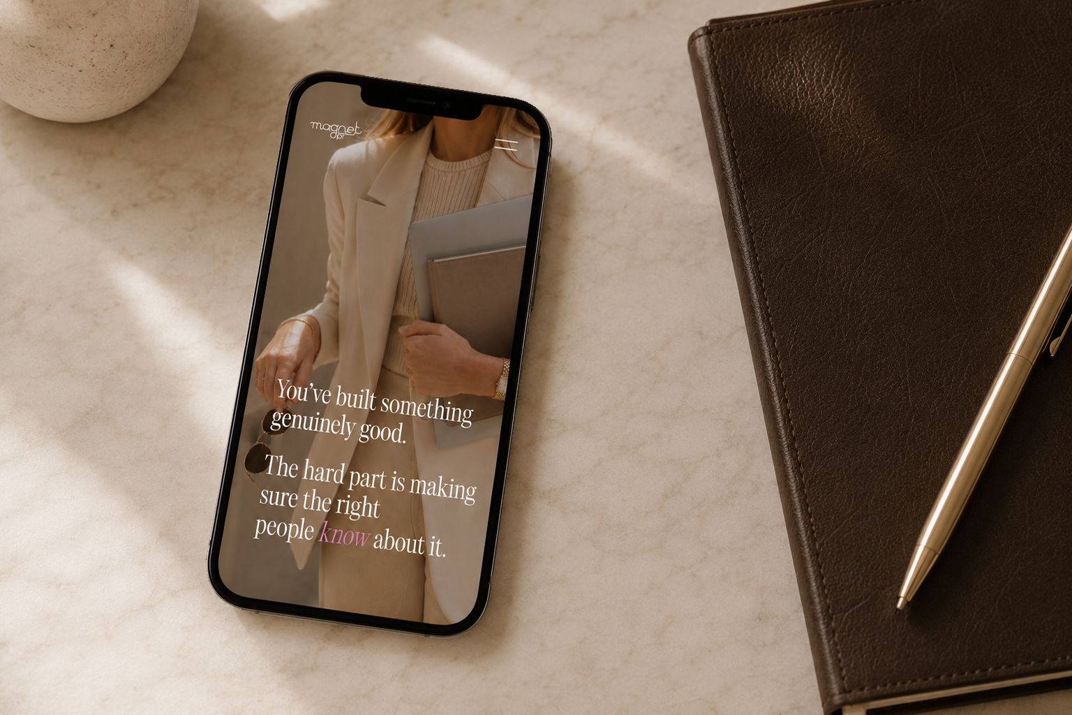 Magnet PR website on mobile