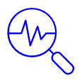 Magnifying glass with a heartbeat line inside