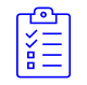 Icon of a clipboard with checkmarks indicating tasks or to-do list