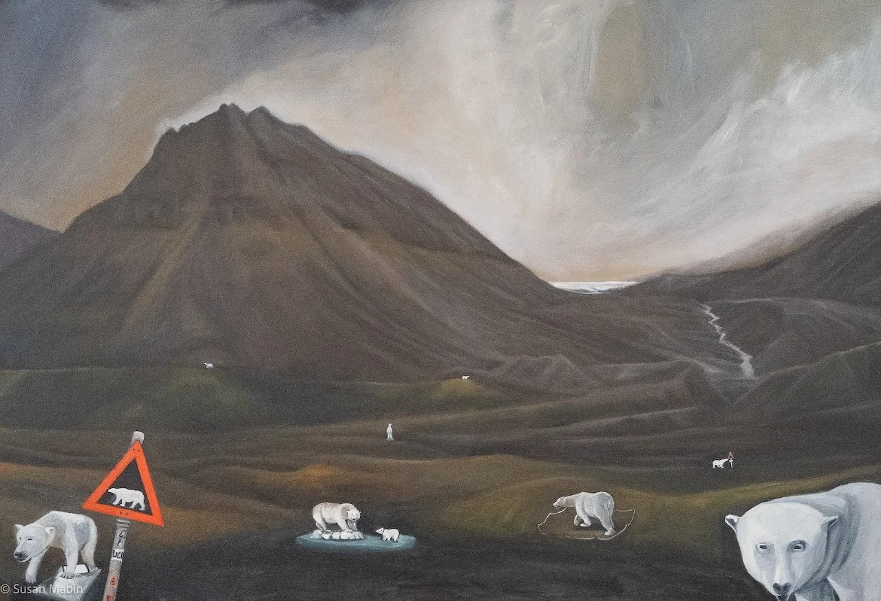 Polar Bears for Tourists.  2026. 
Oil on Canvas. 
835mm h x 1220mm w