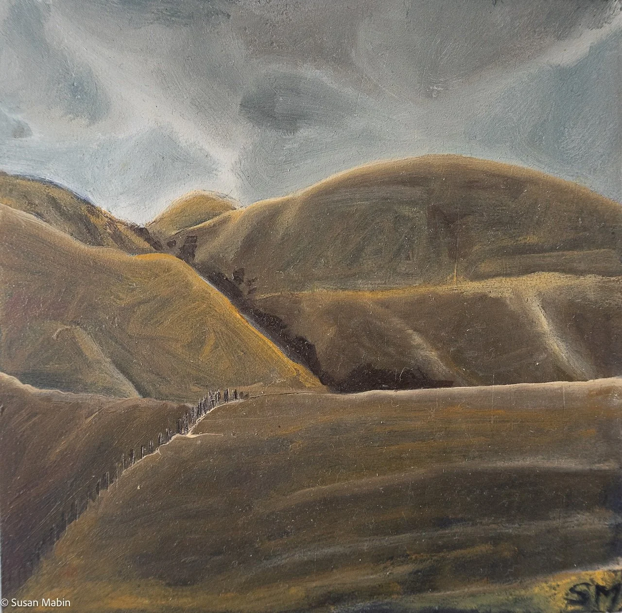 Hawkes Bay contours. 2026. Oil on Wood Block  150mm x 150mm