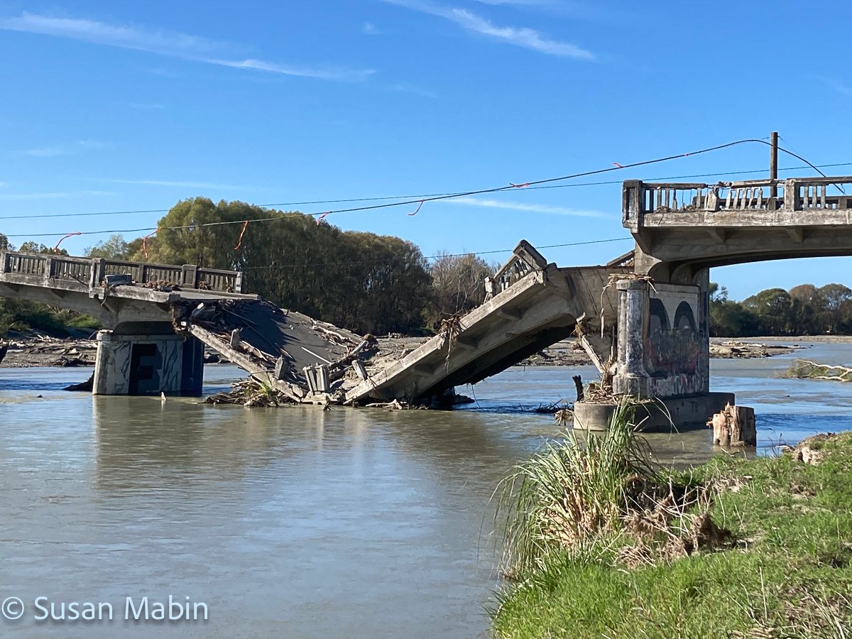 Waiohiki Bridge after Cyclone Gabrielle. 2023