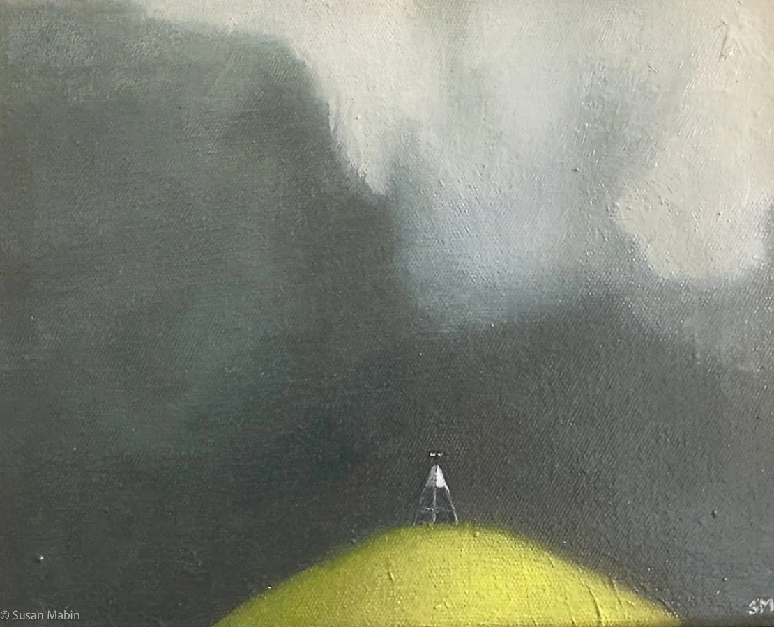 Trig I.  Oil on Canvas, 200mm h x 225 w.
