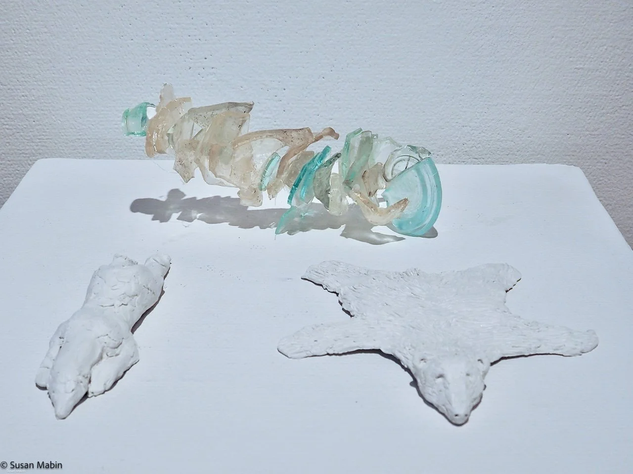 Polar bears. Airdry clay and Found glass sculpture. Svalbard.jpg