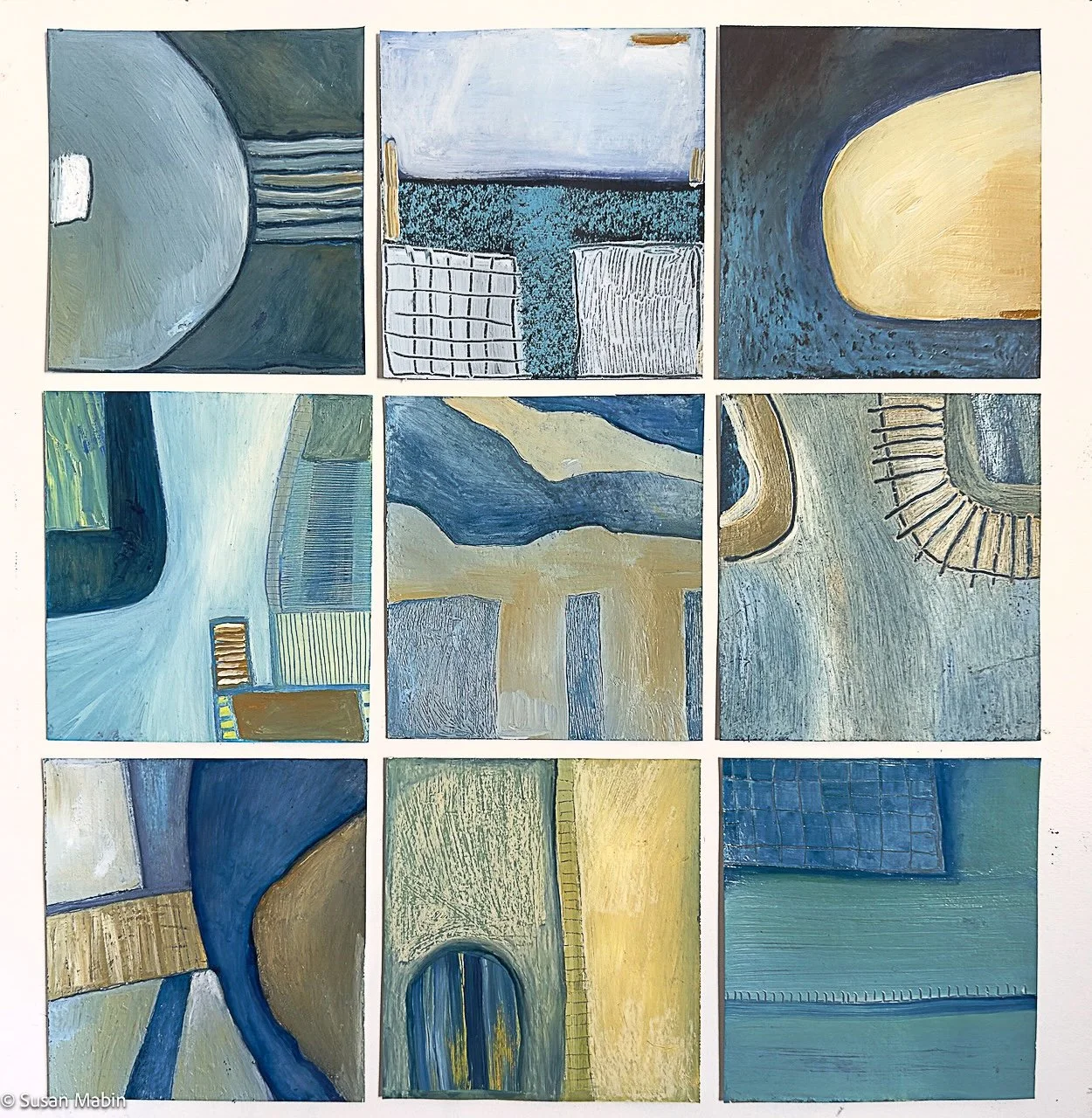 Korpo.  Finland.  2025. 9 mixed media drawings on paper. 500mm x 500mm