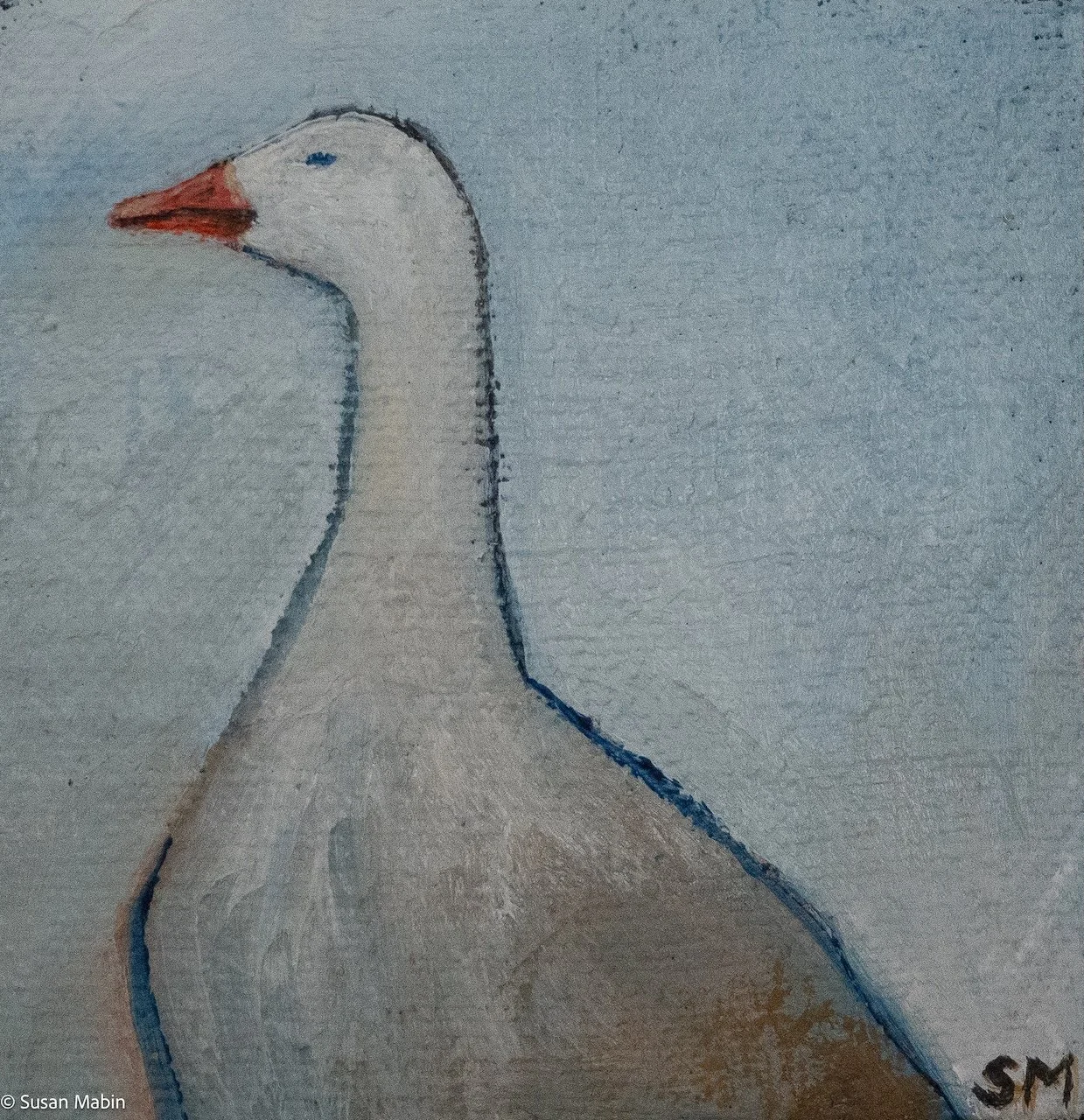 Snow Goose II. 2026. Oil on linen. 100mm x 100mm
