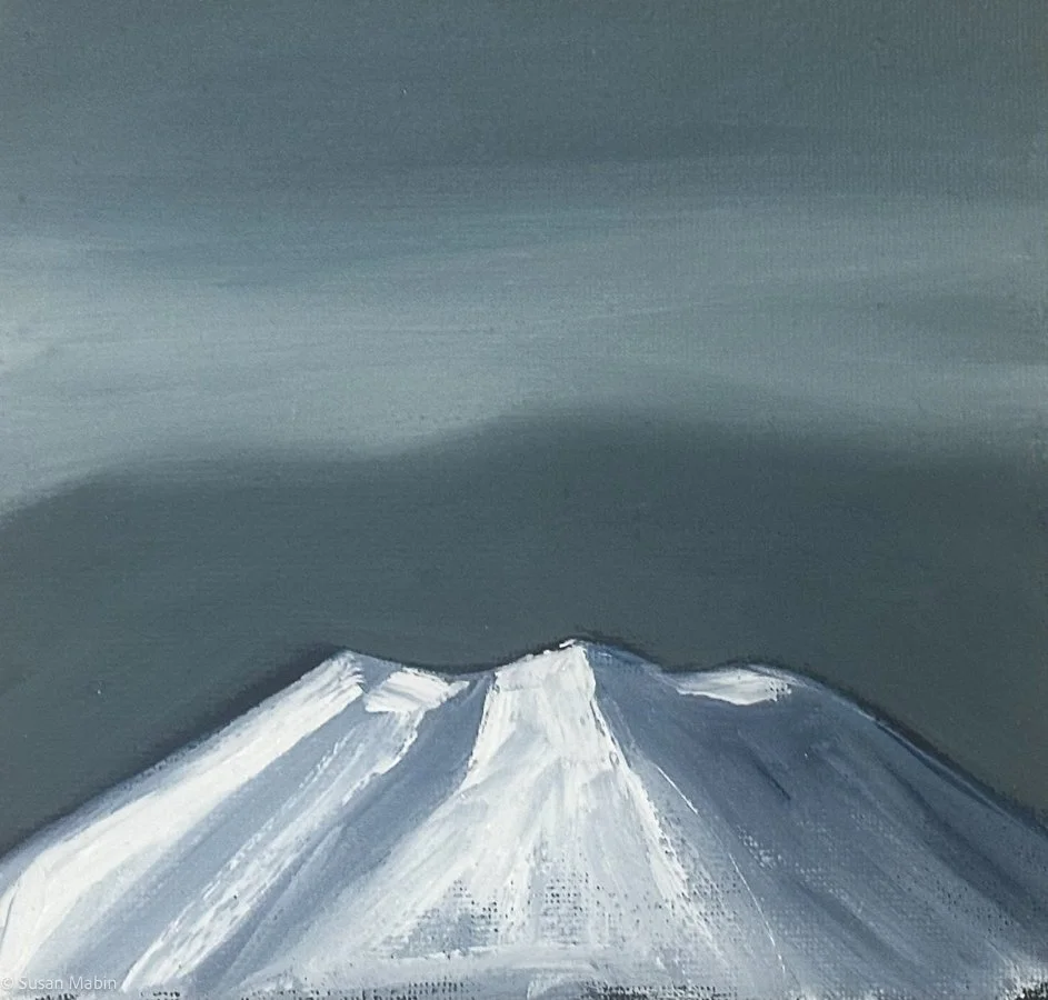 Ngauruhoe II. Oil on Canvas. 150mm x 150mm.