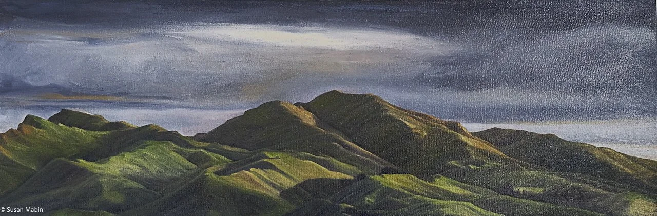 Evening light. 2025.  Oil on Canvas. 250mm h x 760mm w