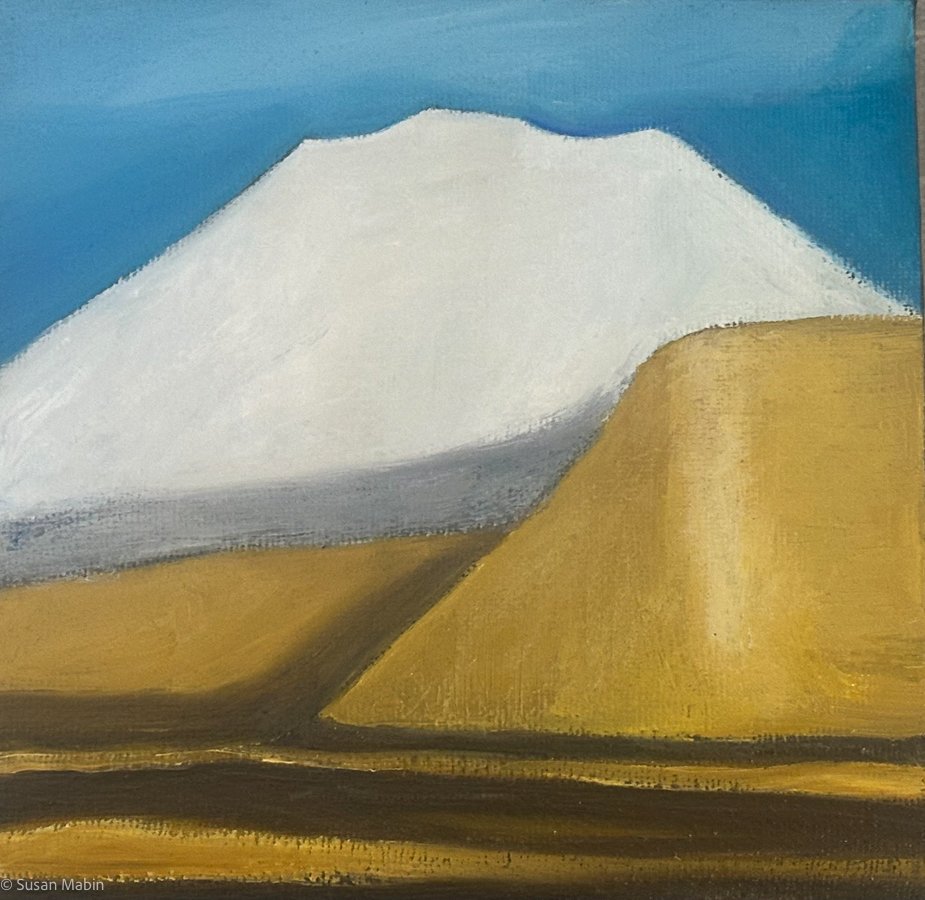 Ngauruhoe I. Oil on Canvas.  150mm x 150mm