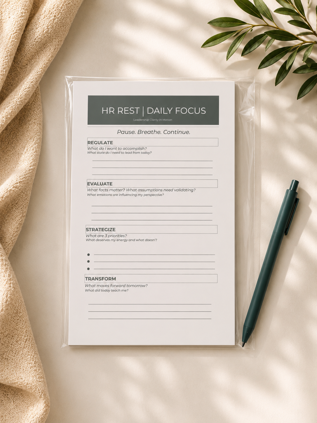 Daily Focus Notepad
