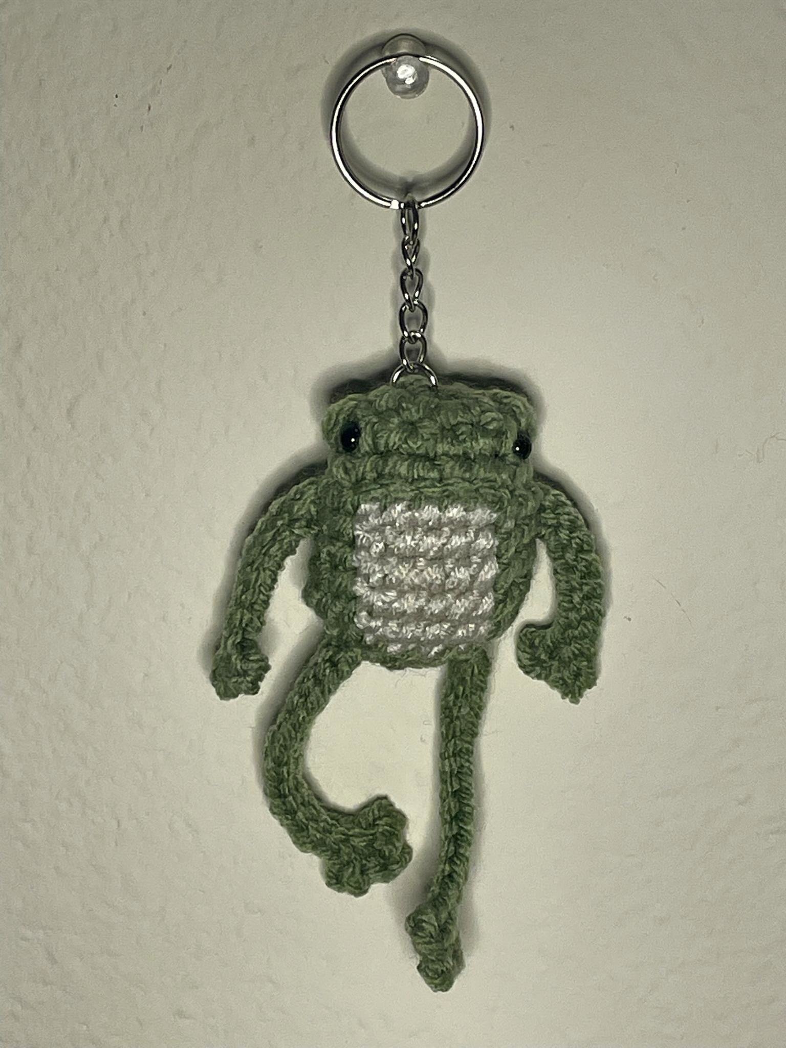 Leggy Frog Crochet Keychain