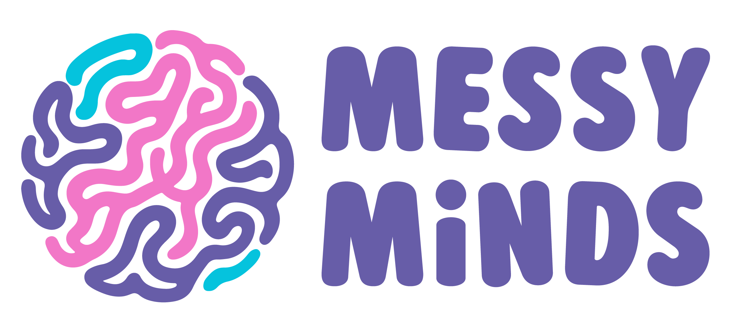 Colorful logo featuring a stylized brain with pink, purple, and blue lines and the text "MESSY MiNDS" in purple capital letters.
