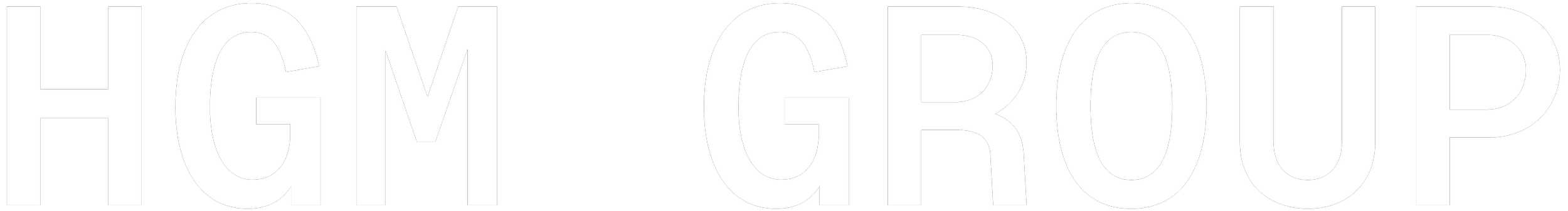 Text logo with large white letters on a black background reading 'HGM GROUP'.