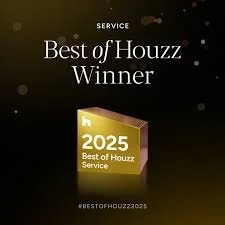 Award poster for Best of Houzz Winner 2025, featuring a Houzz logo and celebratory design elements.
