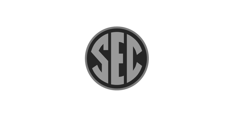 Black logo with white and gray letters "SEC" inside a circle, representing the Southeastern Conference.