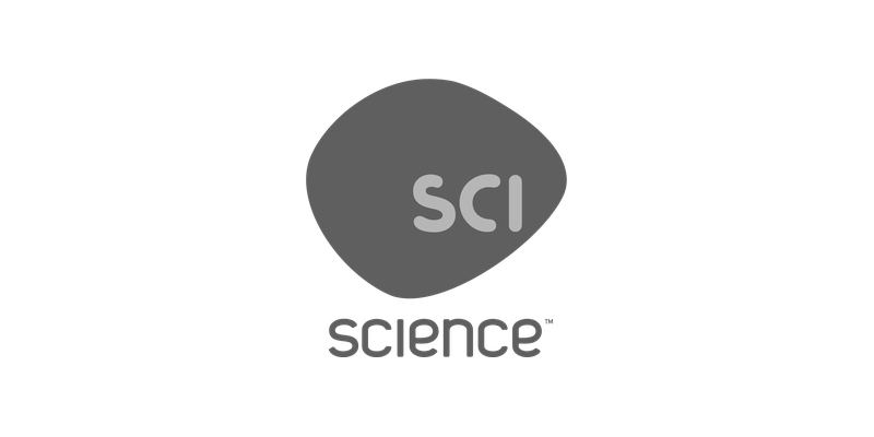 A logo featuring a gray oval with the words 'SCI' inside and the word 'science' below in black text.