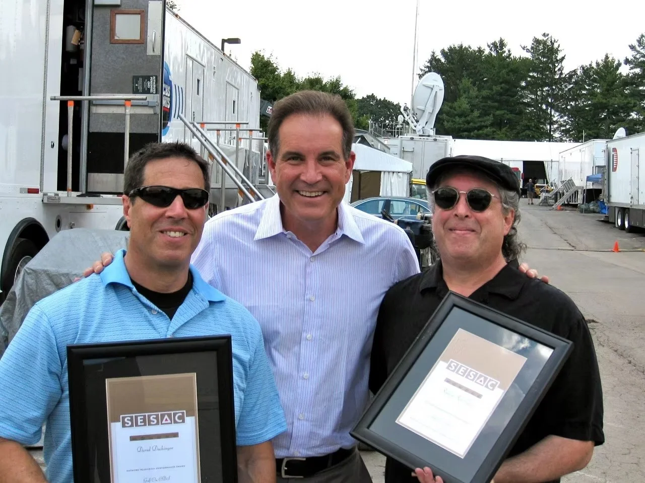 David Dachinger, Jim Nantz & Radical Rob with SESAC Awards for Golf on CBS