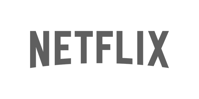 Netflix logo in black and gray on a black background.