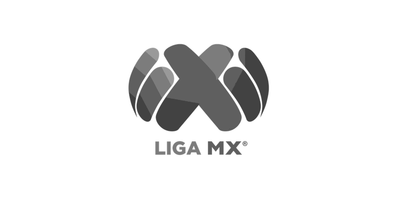 Black and white logo of Liga MX with a stylized soccer ball design above the words 'LIGA MX'.
