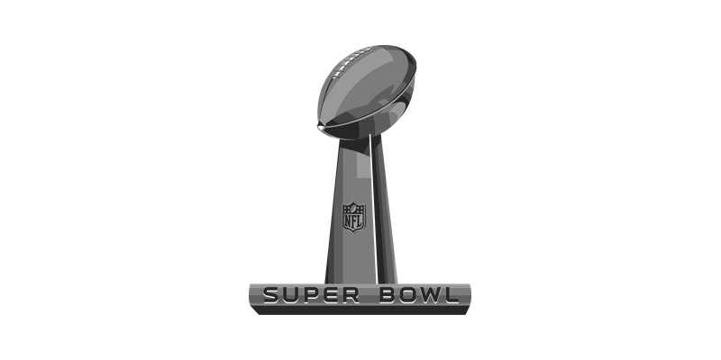 Bowl trophy with NFL logo, labeled "Super Bowl" on the base.