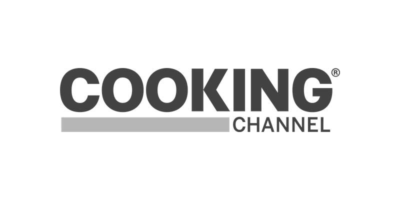 Logo of Cooking Channel in black and white, with the words 'COOKING' in bold large font and 'CHANNEL' in smaller font below, separated by a gray horizontal line.