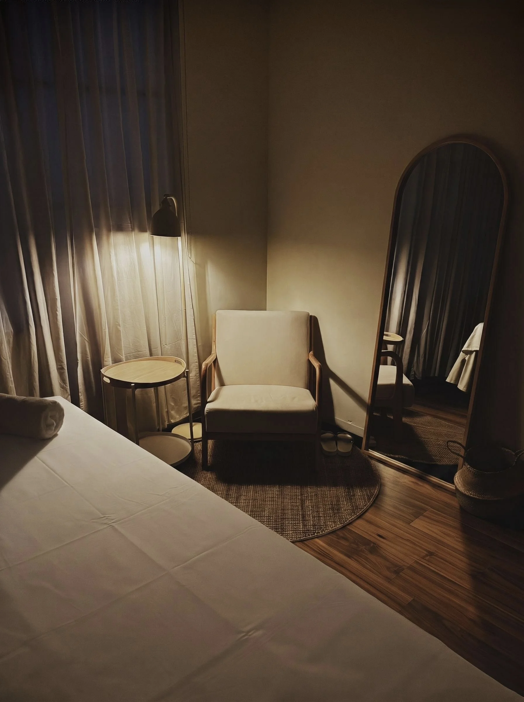 Warm private wellness studio in Melbourne CBD.