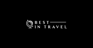 Logo with a globe and a palm leaf, and text 'Best in Travel'