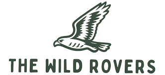 Logo of The Wild Rovers featuring a flying bird above the text