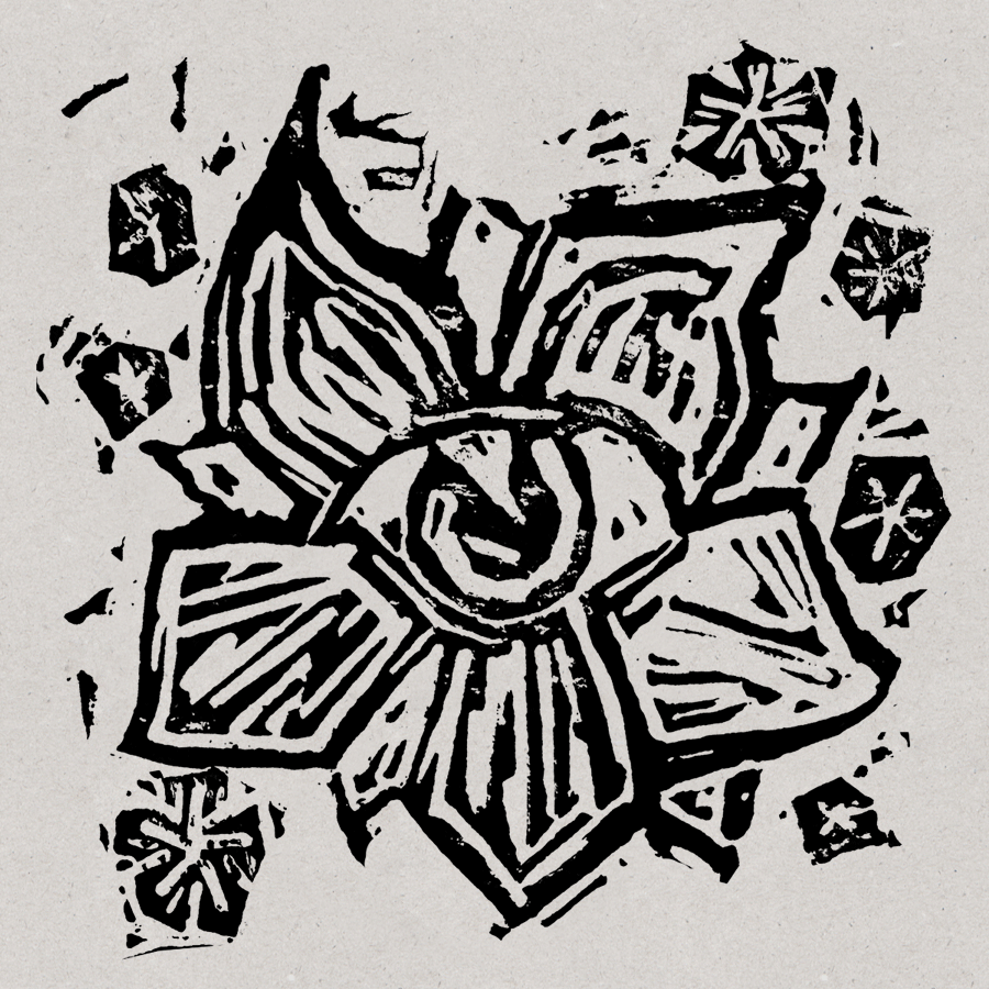 
MAIFEST, 2020 /// Linocut-logodesign for Maifest 2020 in Halle, GER. (Linocut, black ink on white, grained paper)