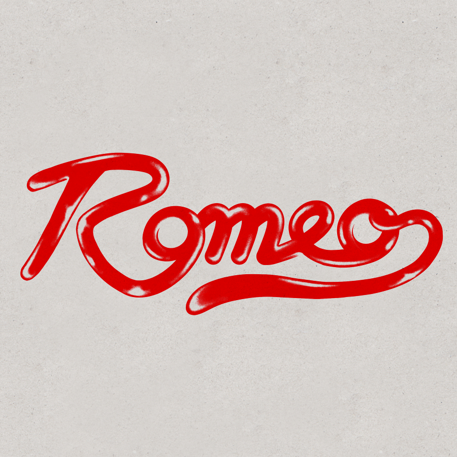 ROMEO (Logo typo), 2025 /// Original typo-design for Italy based Glam ´n Roll outfit "Romeo".